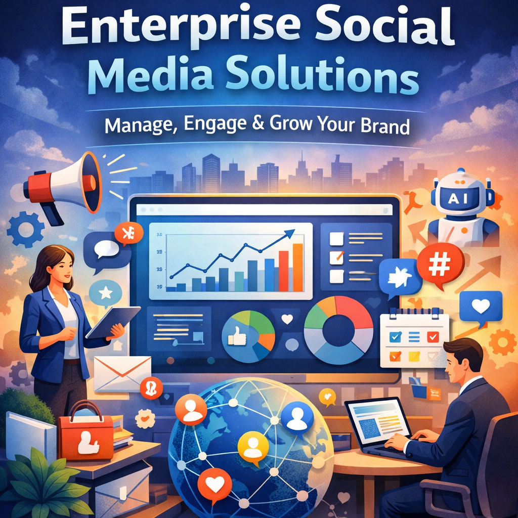 Enterprise social media solutions with dashboards, analytics, and team collaboration.