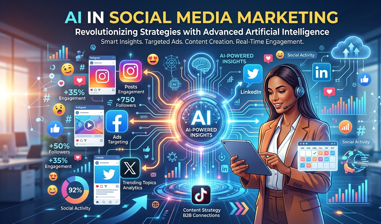 AI in social media marketing creating automated content