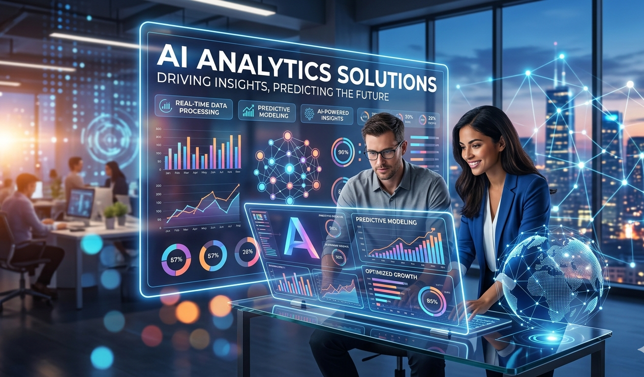 AI analytics solutions and AI analytics services transforming business data into smart insights